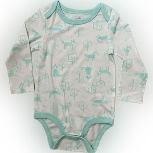 Cat & Jack 12 Months Blue and White Long Sleeve Fox Onesie